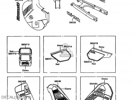 DECAL(EBONY) - KMX200-A5 1991 EUROPE GR