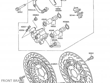 Kawasaki KR250B2 KR1 1989 EUROPE UK FR GR IT parts lists and schematics