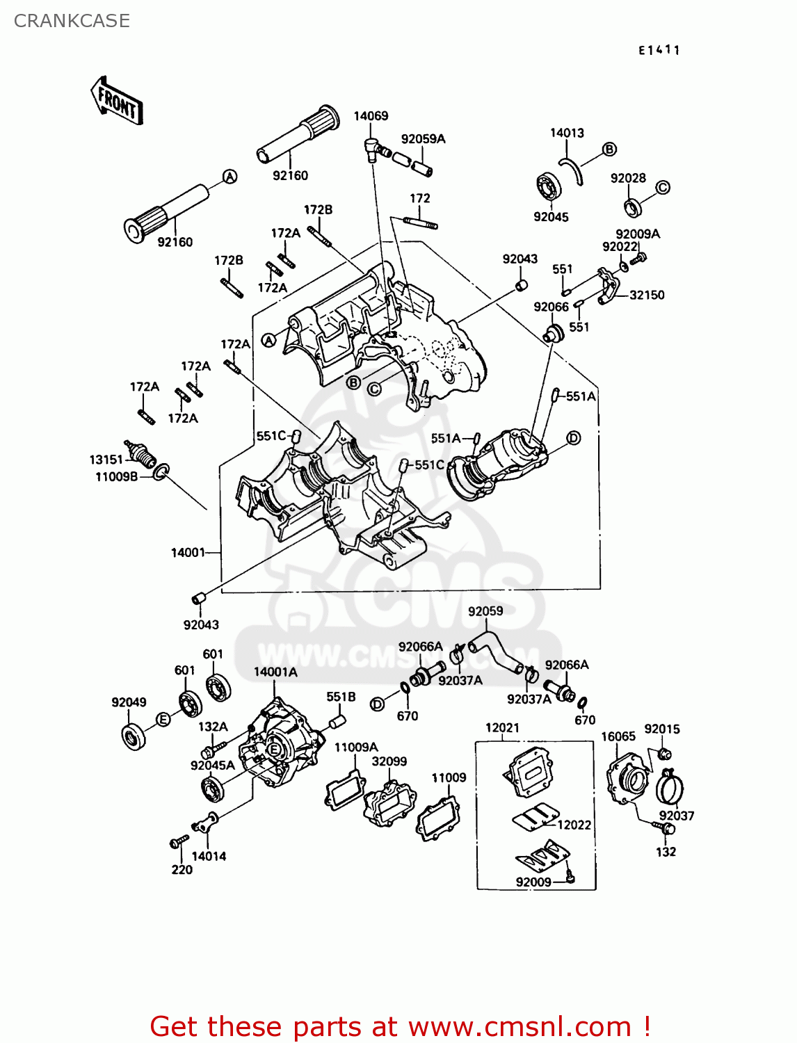 CRANKCASE KR250B2 KR1 1989 EUROPE UK FR GR IT