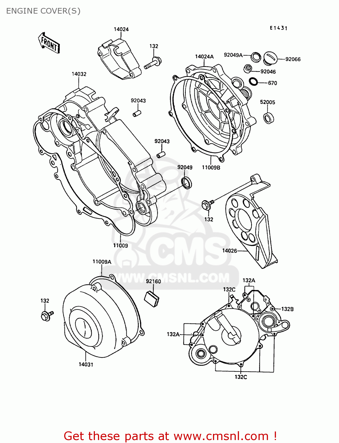 ENGINE COVER(S) KR250B2 KR1 1989 EUROPE UK FR GR IT