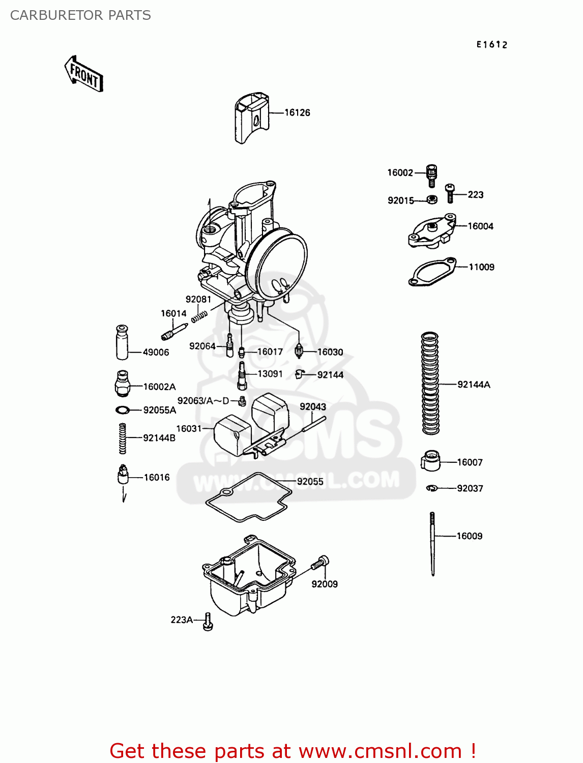 CARBURETOR PARTS KR250B2 KR1 1989 EUROPE UK FR GR IT