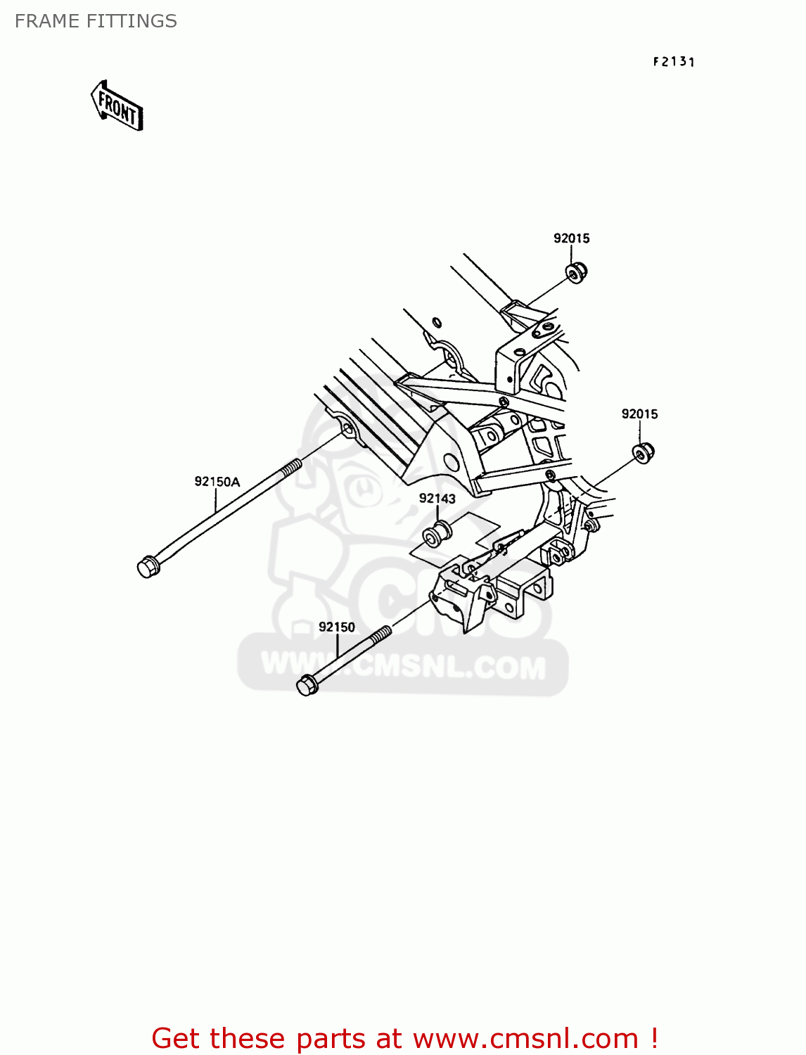 FRAME FITTINGS KR250B2 KR1 1989 EUROPE UK FR GR IT