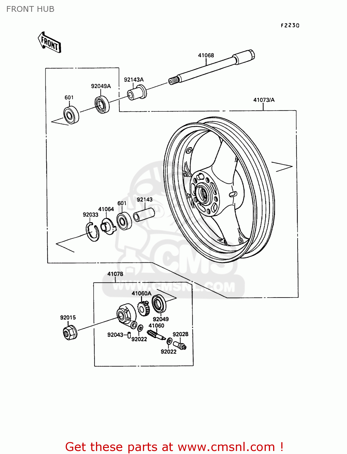FRONT HUB KR250B2 KR1 1989 EUROPE UK FR GR IT
