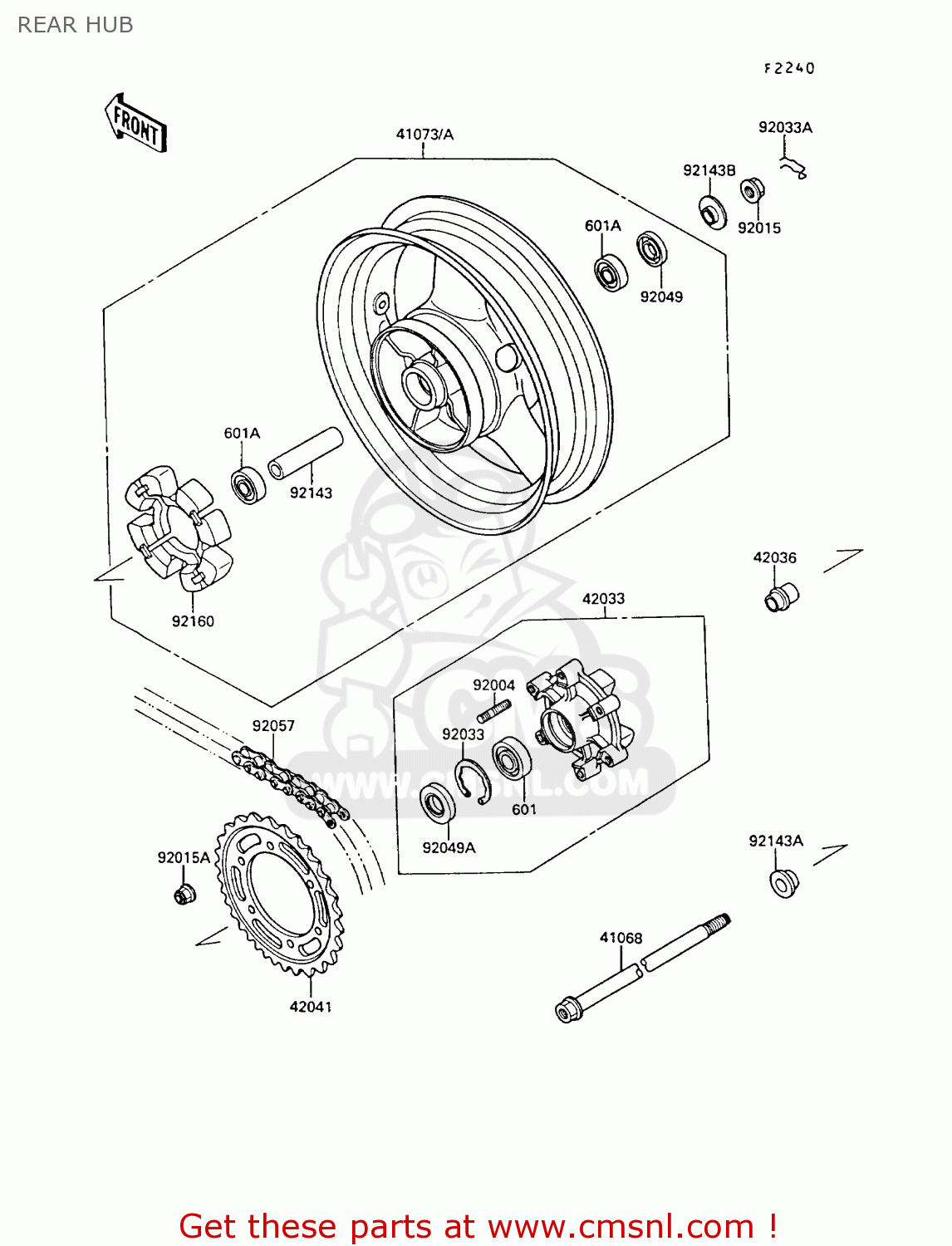 REAR HUB KR250B2 KR1 1989 EUROPE UK FR GR IT