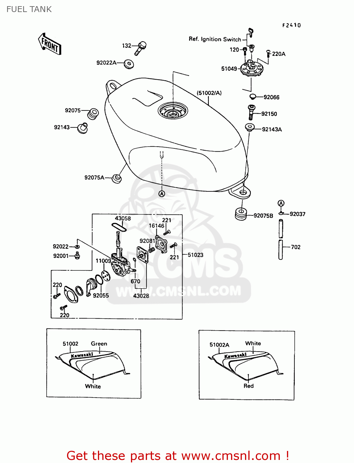 FUEL TANK KR250B2 KR1 1989 EUROPE UK FR GR IT