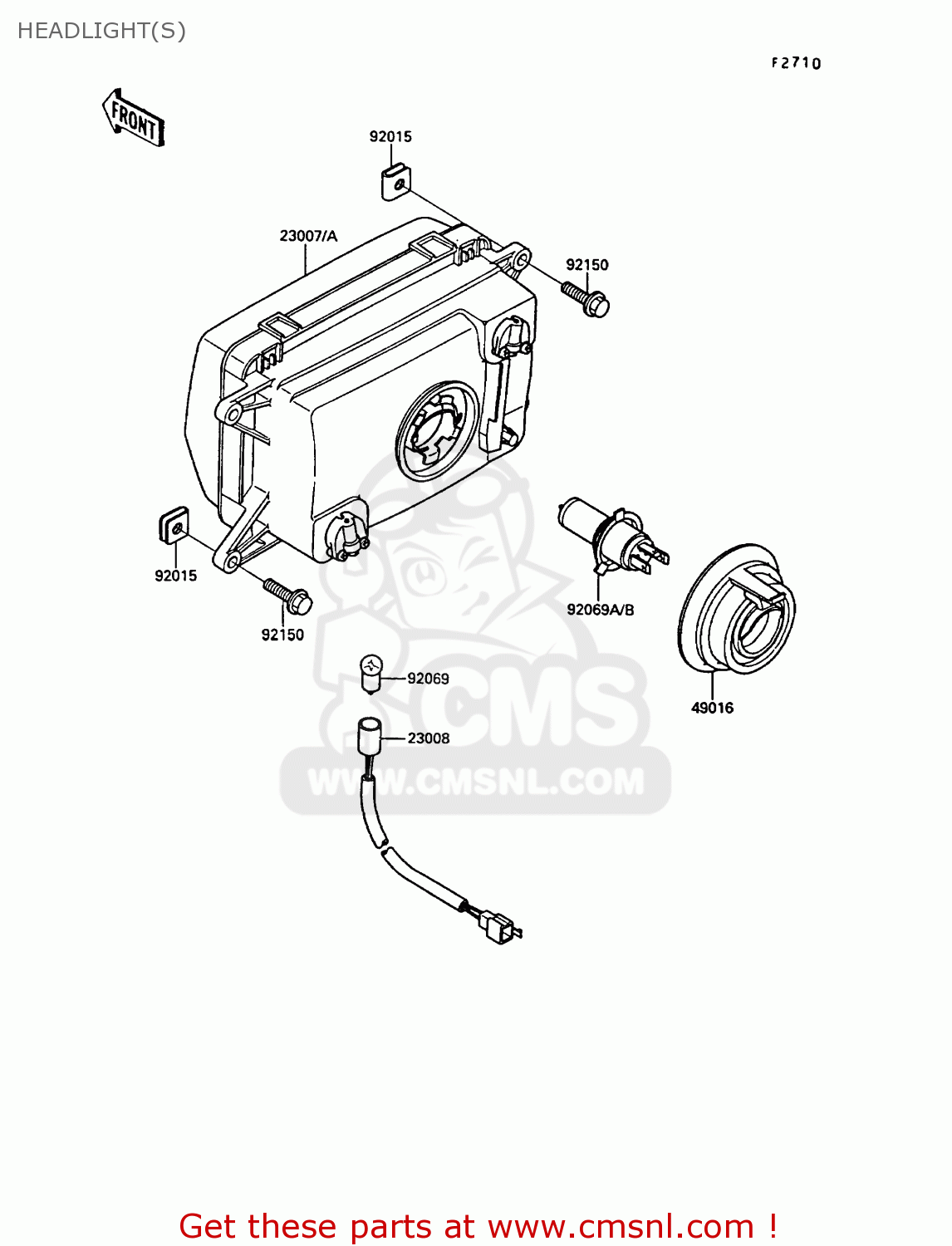 HEADLIGHT(S) KR250B2 KR1 1989 EUROPE UK FR GR IT