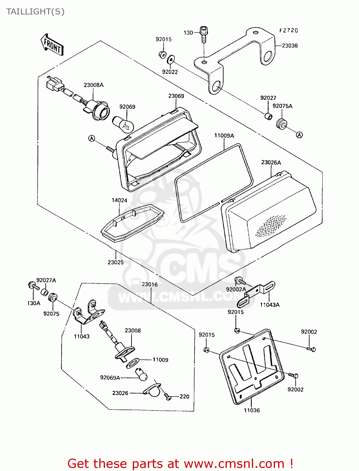 TAILLIGHT(S) KR250B2 KR1 1989 EUROPE UK FR GR IT