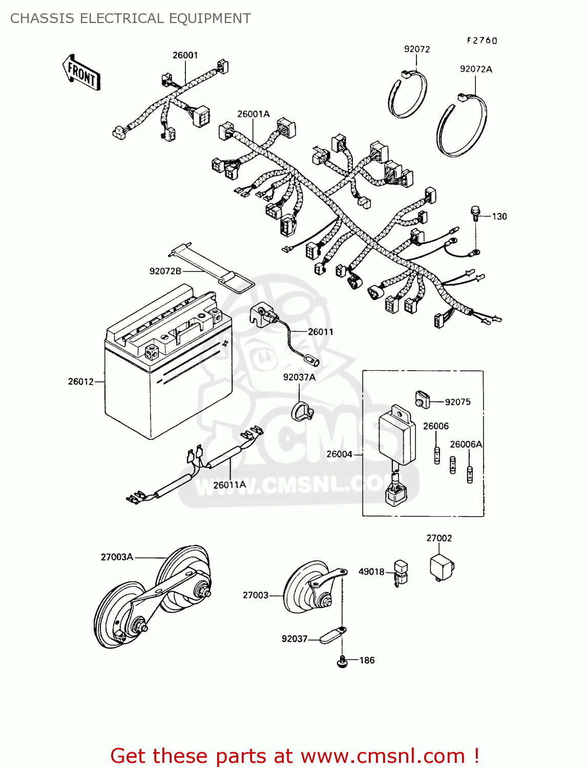 CHASSIS ELECTRICAL EQUIPMENT KR250B2 KR1 1989 EUROPE UK FR GR IT