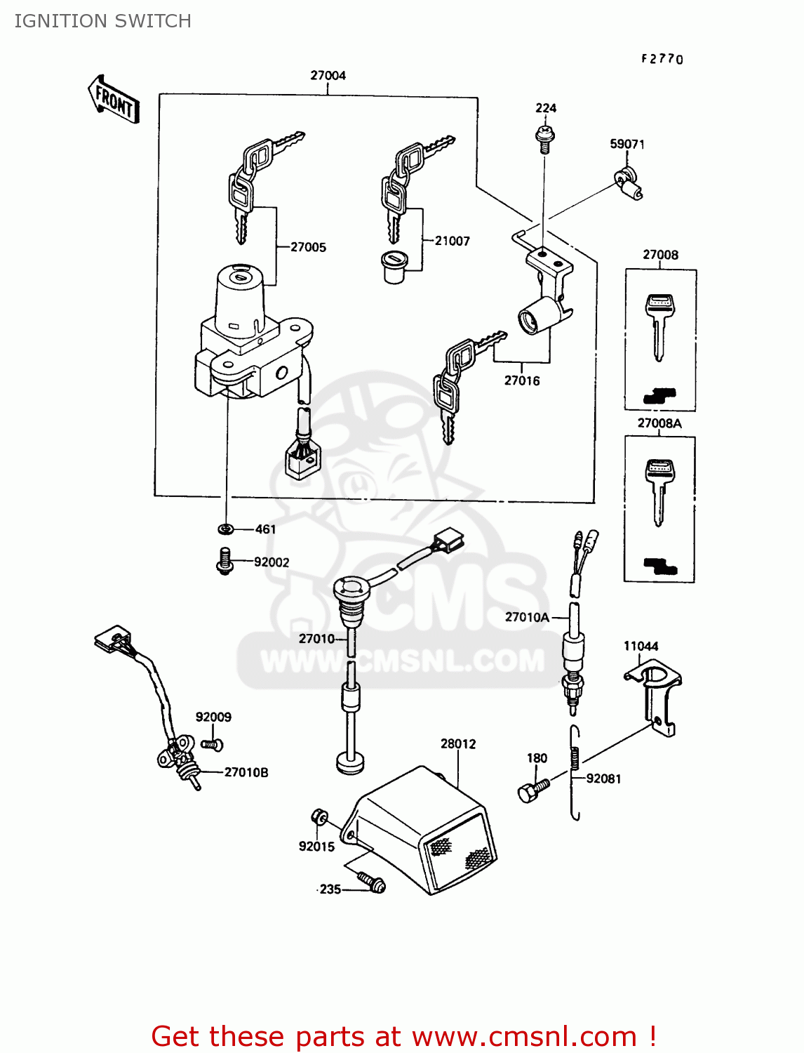 IGNITION SWITCH KR250B2 KR1 1989 EUROPE UK FR GR IT