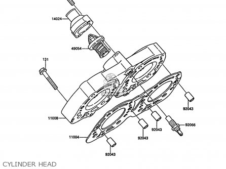 CYLINDER HEAD - KR250B2 KR1 1989 EUROPE UK FR GR IT