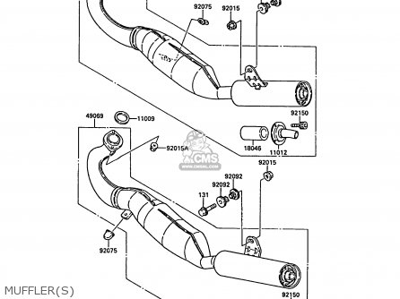 MUFFLER(S) - KR250B2 KR1 1989 EUROPE UK FR GR IT