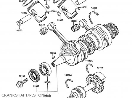 CRANKSHAFT/PISTON(S) - KR250B2 KR1 1989 EUROPE UK FR GR IT