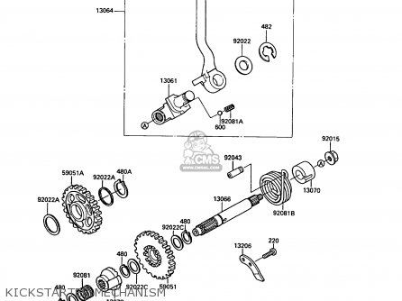 KICKSTARTER MECHANISM - KR250B2 KR1 1989 EUROPE UK FR GR IT