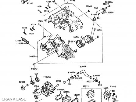 CRANKCASE - KR250B2 KR1 1989 EUROPE UK FR GR IT