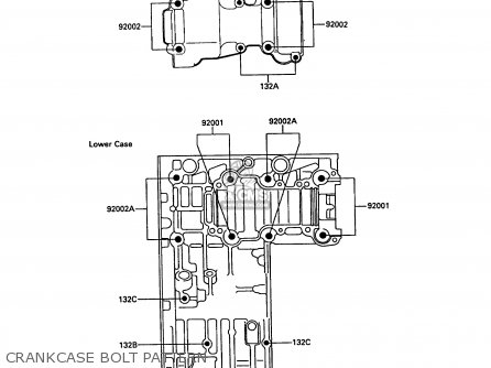 CRANKCASE BOLT PATTERN - KR250B2 KR1 1989 EUROPE UK FR GR IT