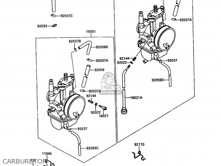 CARBURETOR - KR250B2 KR1 1989 EUROPE UK FR GR IT