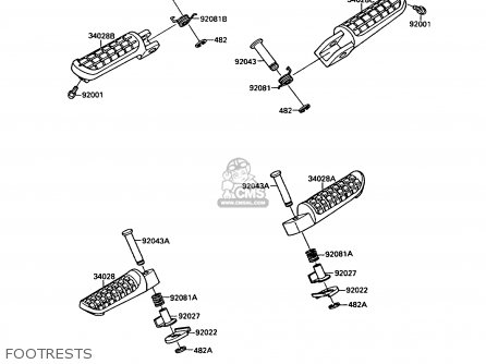 FOOTRESTS - KR250B2 KR1 1989 EUROPE UK FR GR IT