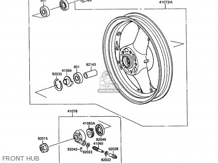 FRONT HUB - KR250B2 KR1 1989 EUROPE UK FR GR IT