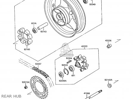 REAR HUB - KR250B2 KR1 1989 EUROPE UK FR GR IT