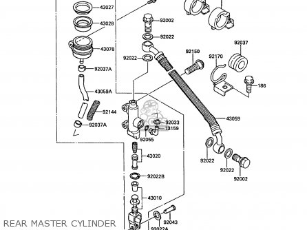 REAR MASTER CYLINDER - KR250B2 KR1 1989 EUROPE UK FR GR IT