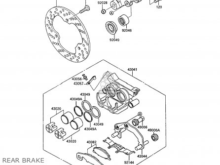 REAR BRAKE - KR250B2 KR1 1989 EUROPE UK FR GR IT