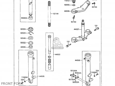 FRONT FORK - KR250B2 KR1 1989 EUROPE UK FR GR IT