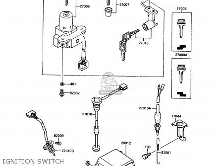 IGNITION SWITCH - KR250B2 KR1 1989 EUROPE UK FR GR IT