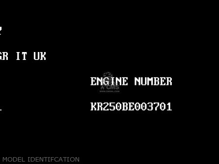 MODEL IDENTIFCATION - KR250B2 KR1 1989 EUROPE UK FR GR IT