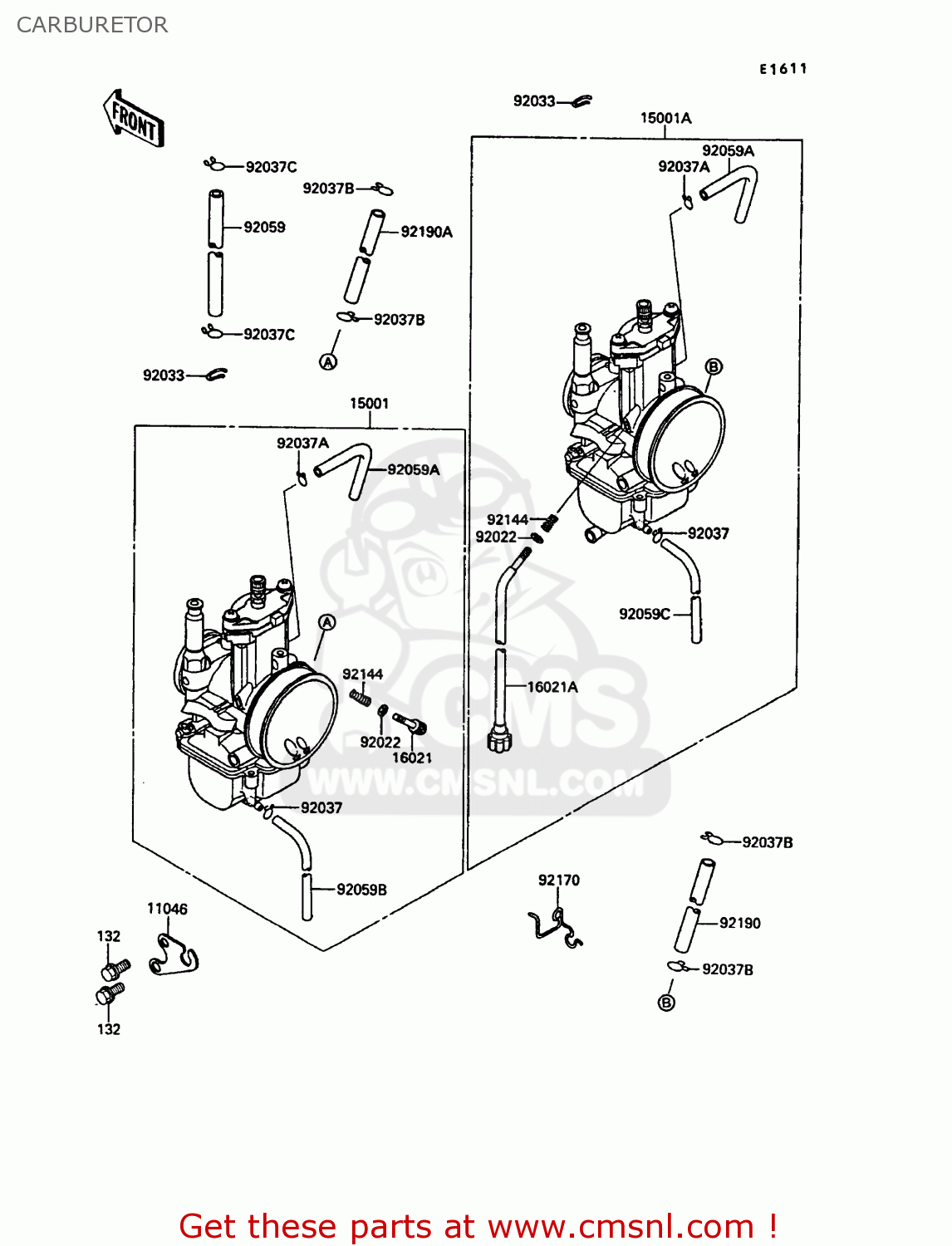 CARBURETOR KR250C2 KR1S 1990 EUROPE UK FR GR