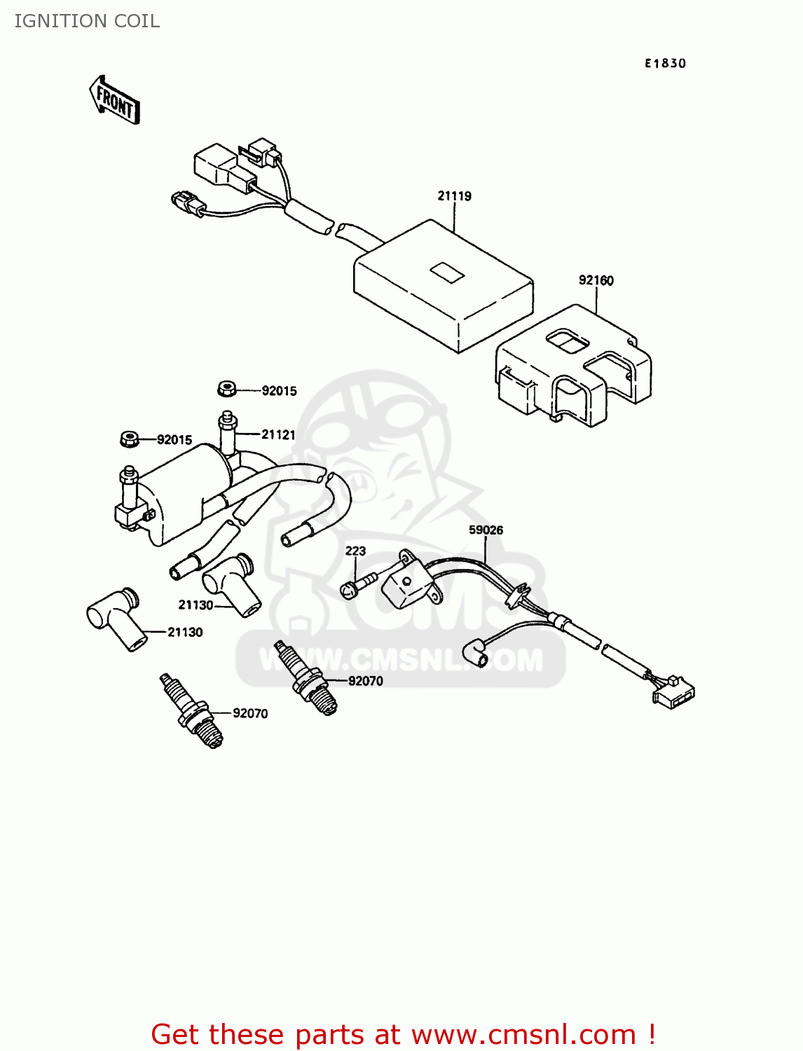 IGNITION COIL KR250C2 KR1S 1990 EUROPE UK FR GR