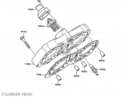 CYLINDER HEAD - KR250C2 KR1S 1990 EUROPE UK FR GR