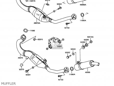 MUFFLER - KR250C2 KR1S 1990 EUROPE UK FR GR