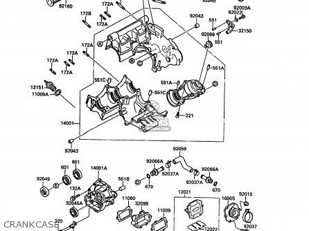 CRANKCASE - KR250C2 KR1S 1990 EUROPE UK FR GR