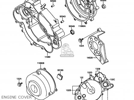 ENGINE COVER - KR250C2 KR1S 1990 EUROPE UK FR GR
