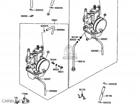 CARBURETOR - KR250C2 KR1S 1990 EUROPE UK FR GR