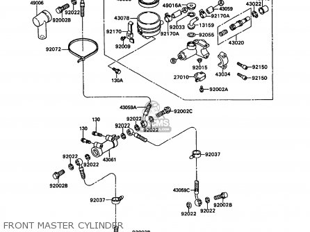 FRONT MASTER CYLINDER - KR250C2 KR1S 1990 EUROPE UK FR GR