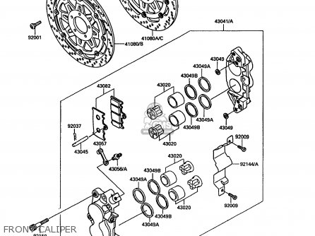 FRONT CALIPER - KR250C2 KR1S 1990 EUROPE UK FR GR