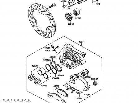 REAR CALIPER - KR250C2 KR1S 1990 EUROPE UK FR GR