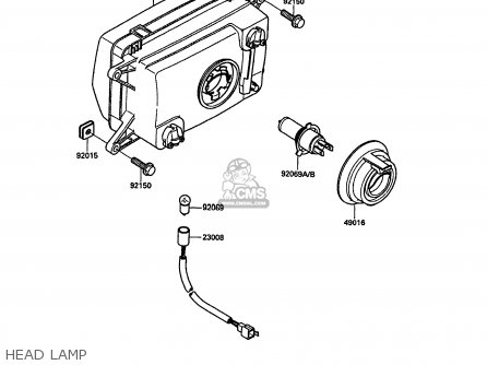 HEAD LAMP - KR250C2 KR1S 1990 EUROPE UK FR GR