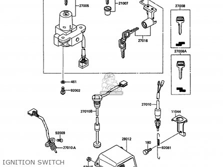 IGNITION SWITCH - KR250C2 KR1S 1990 EUROPE UK FR GR