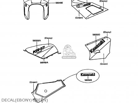 DECAL(EBONY/GREEN) - KR250C2 KR1S 1990 EUROPE UK FR GR