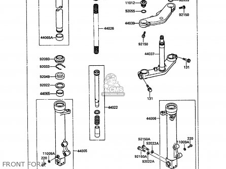 Kawasaki KR250C3 KR1S 1991 EUROPE UK FR GR parts lists and schematics