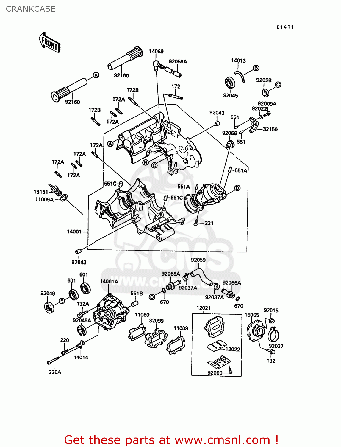 CRANKCASE KR250C3 KR1S 1991 EUROPE UK FR GR
