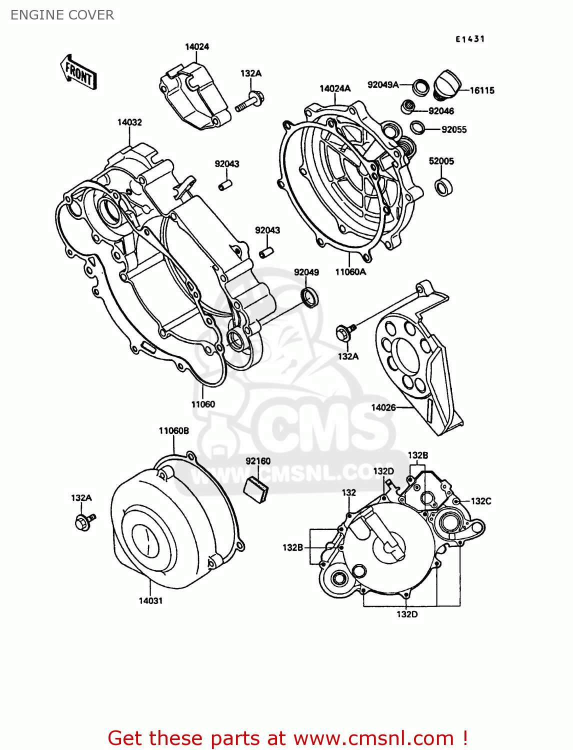ENGINE COVER KR250C3 KR1S 1991 EUROPE UK FR GR