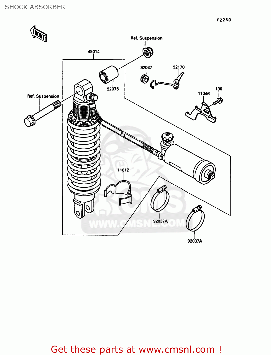 SHOCK ABSORBER KR250C3 KR1S 1991 EUROPE UK FR GR