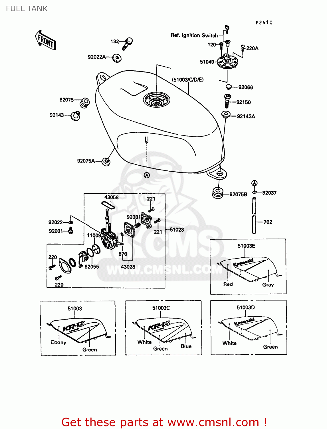 FUEL TANK KR250C3 KR1S 1991 EUROPE UK FR GR