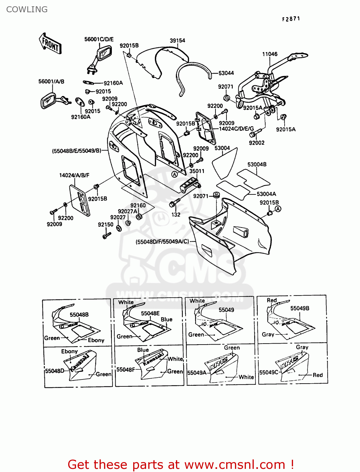 COWLING KR250C3 KR1S 1991 EUROPE UK FR GR