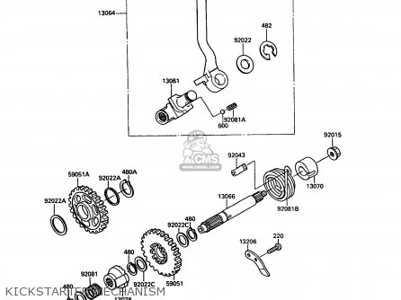 KICKSTARTER MECHANISM - KR250C3 KR1S 1991 EUROPE UK FR GR