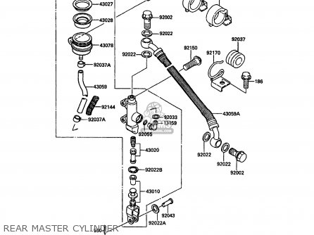 REAR MASTER CYLINDER - KR250C3 KR1S 1991 EUROPE UK FR GR