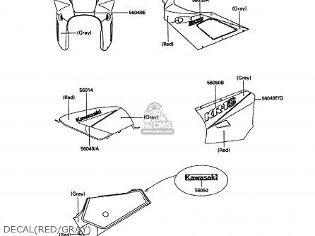 DECAL(RED/GRAY) - KR250C3 KR1S 1991 EUROPE UK FR GR